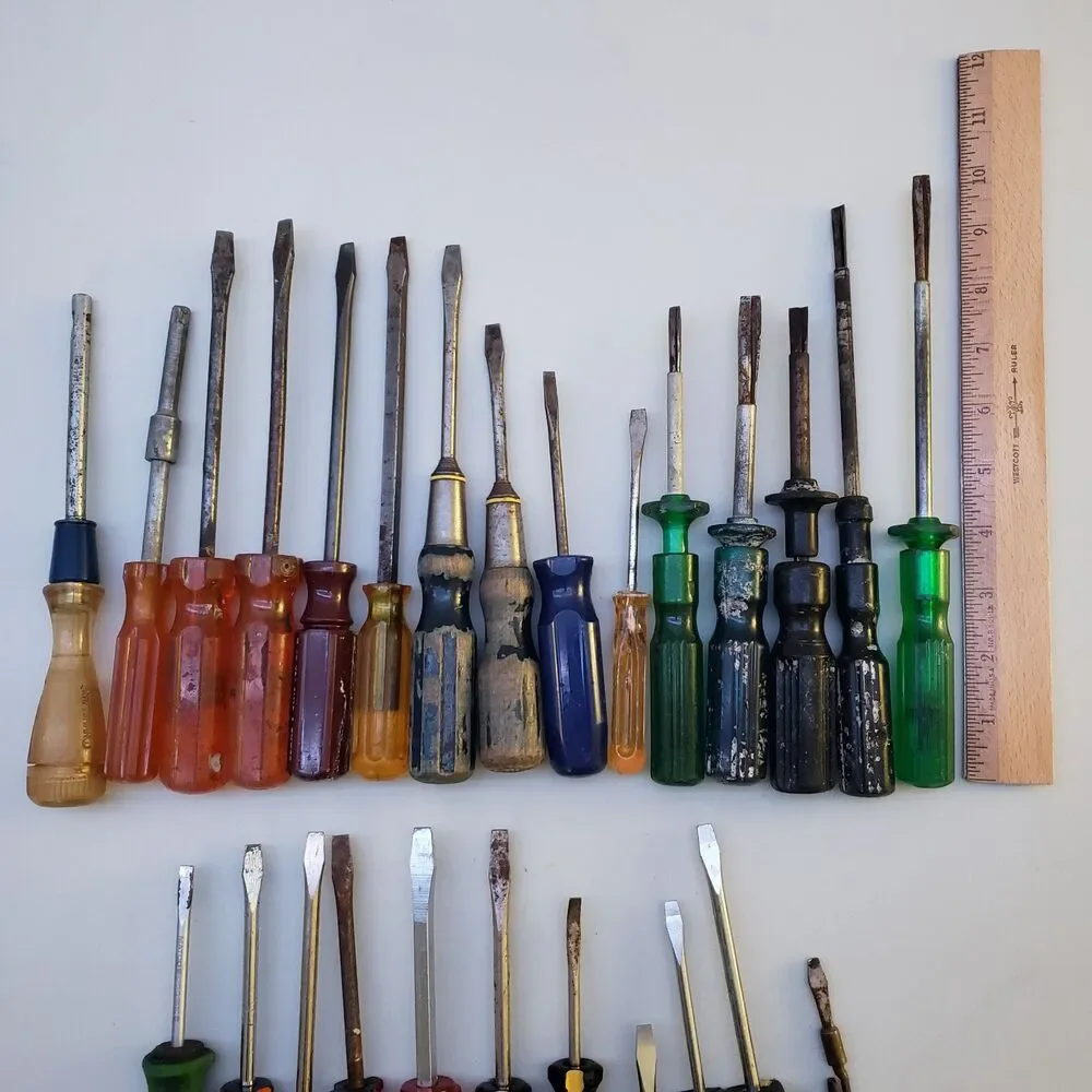 Vintage Lot of Flathead Screwdrivers Quick Edge Snap On TM 4E Craftsman Socket - Picture 12 of 16